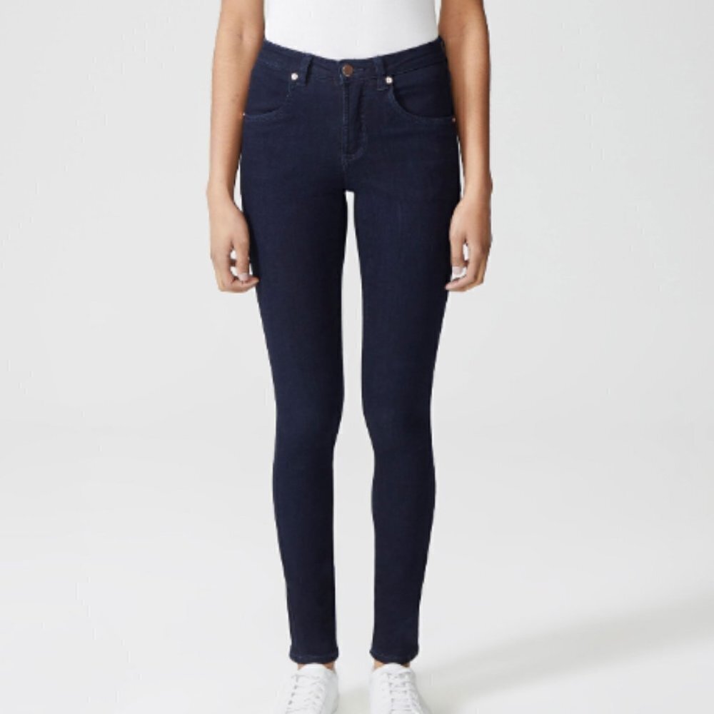 Universal Standard Seine High Rise Skinny Jeans 32 inch in Dark Indigo sz 00 L